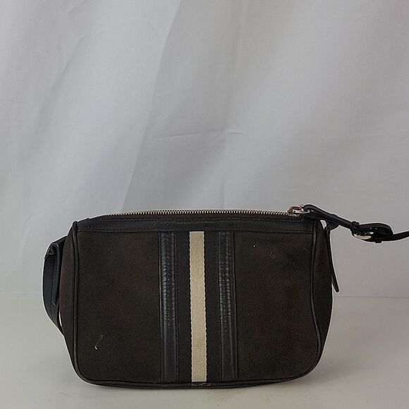 Bally Center Strip Suede Leather Women's  Shoulder Bag - Picture 3 of 13